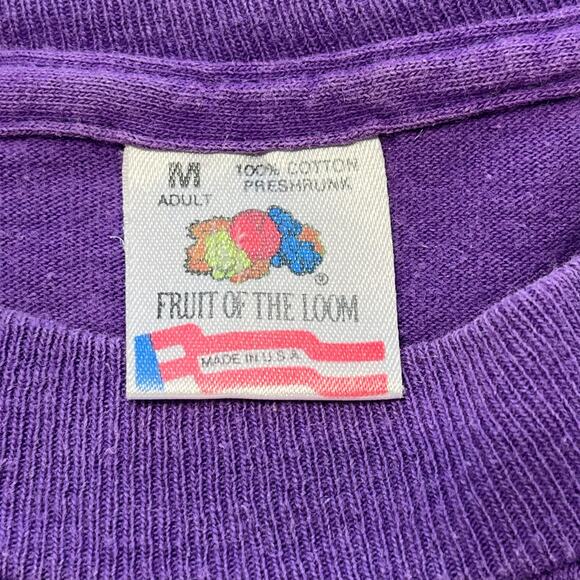 Vintage New Orleans Purple Mens Medium Pop Art Rhythm Fruit of The Loom T-Shirt - Picture 6 of 7